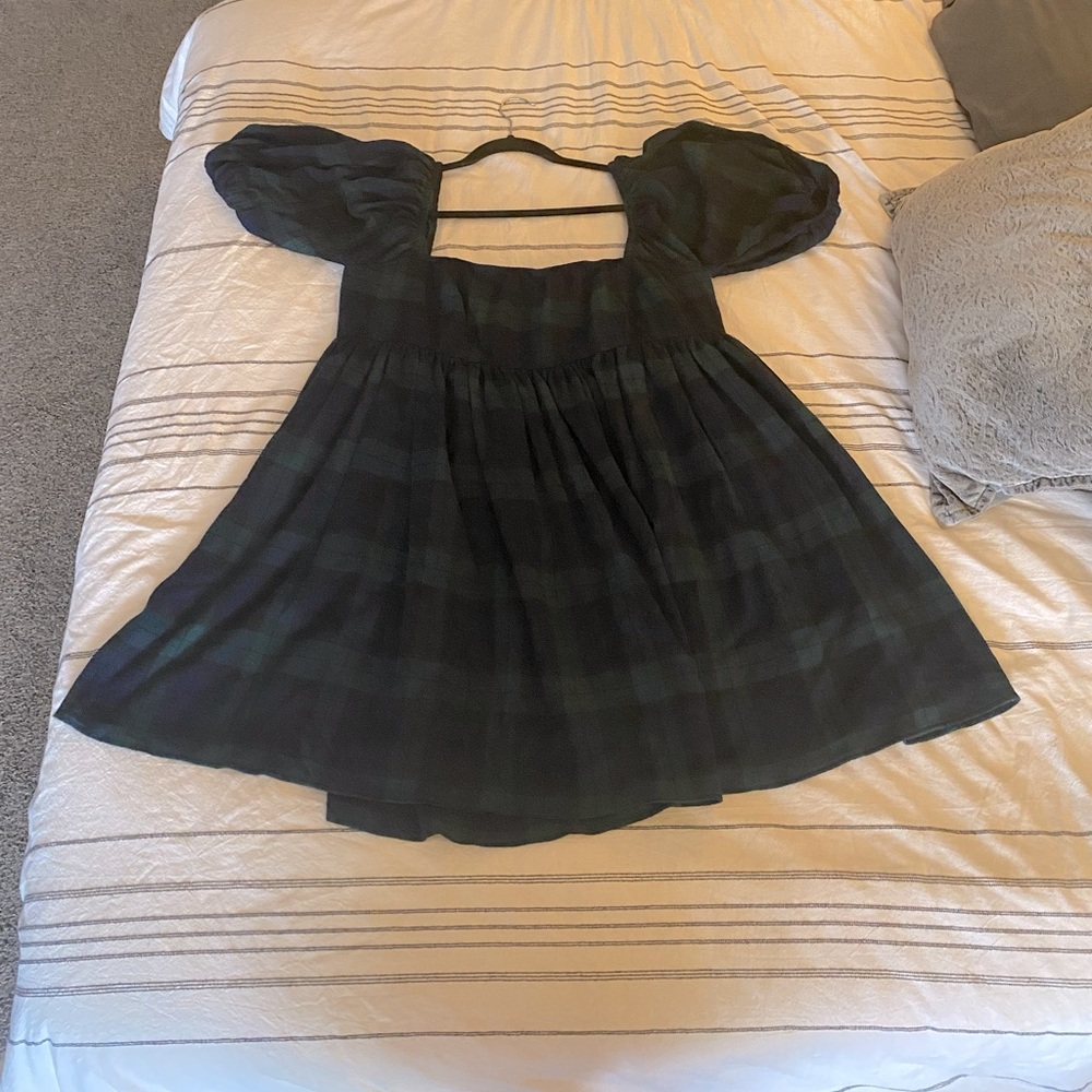 dELiA*s Green Plaid off the shoulder Dress size 1x
